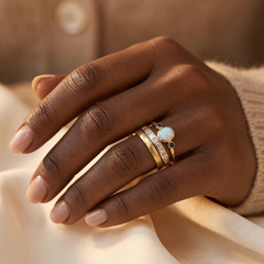 Gold Stacked Bezel Ring Set