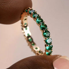 Gold Emerald Eternity Ring