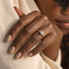 Gold Square Solitaire Ring