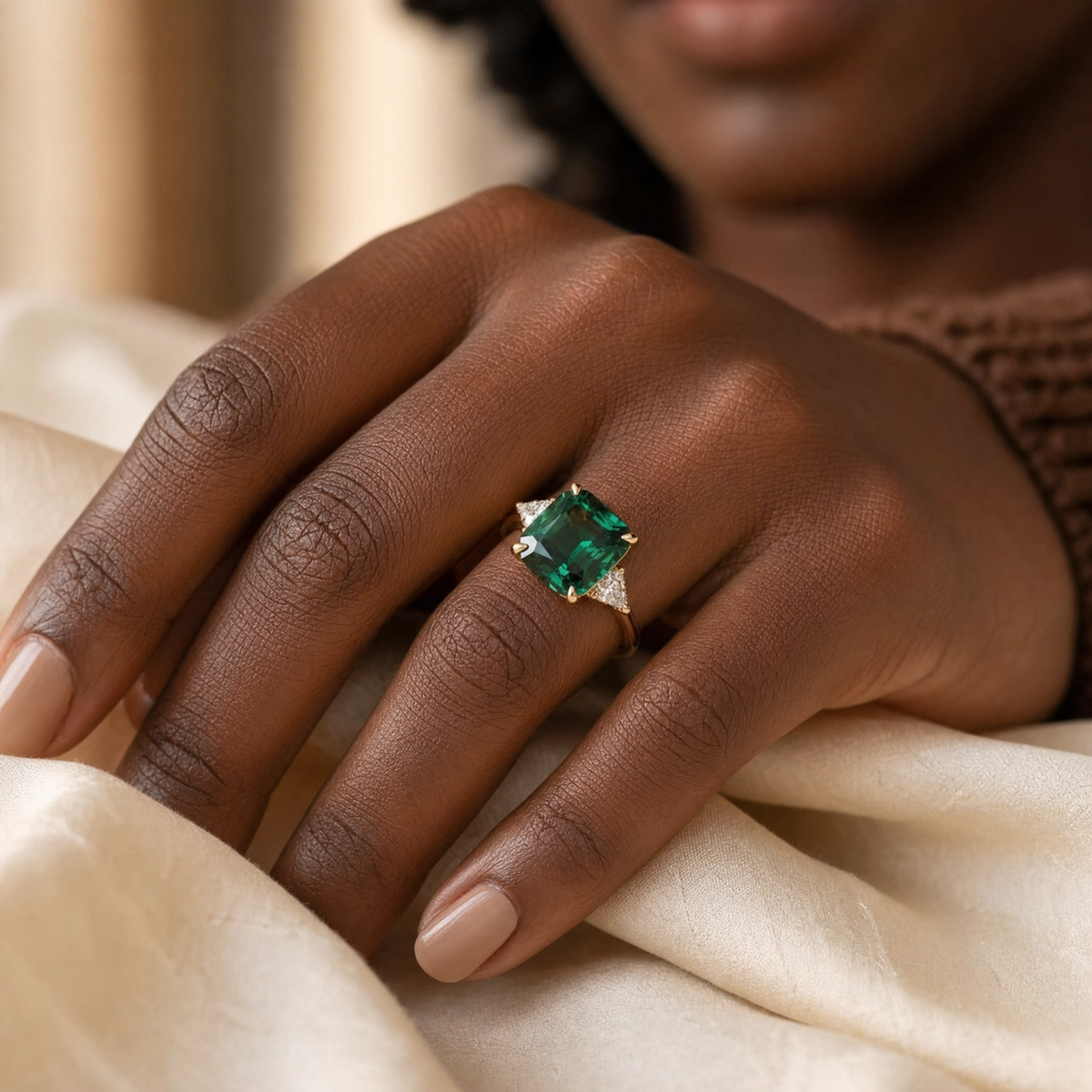Gold Cushion Solitaire Ring