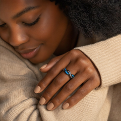 Silver Twisted Inlay Ring