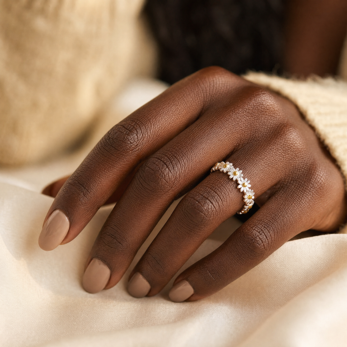 Silver Floral Ring