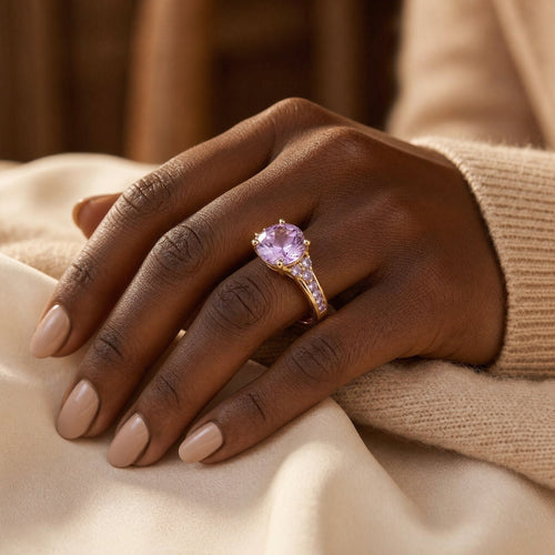Gold Amethyst Cluster Ring