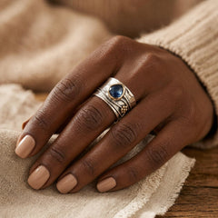 Silver and Gold Bezel Accent Ring