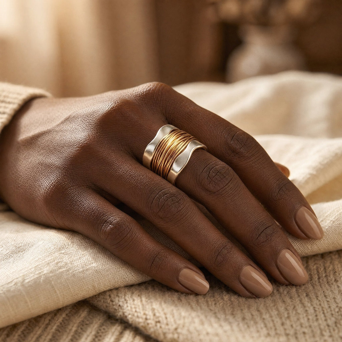 Silver and Gold Wrapped Ring