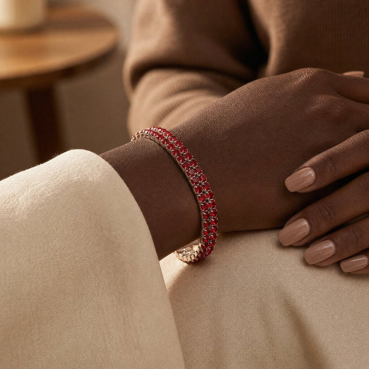 Silver Ruby Tennis Bracelet