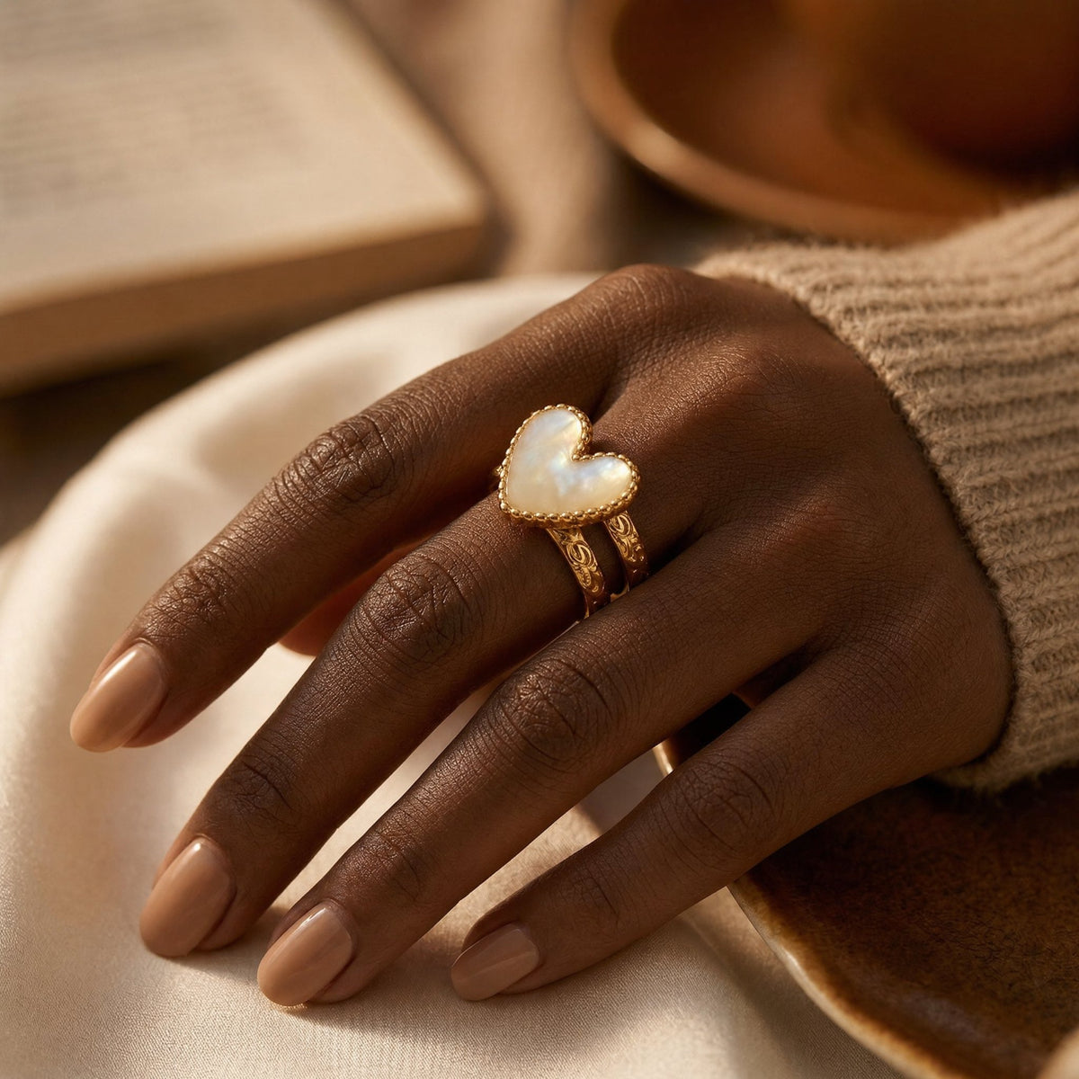 Gold Heart Motif Ring