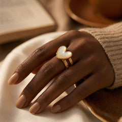 Gold Heart Motif Ring