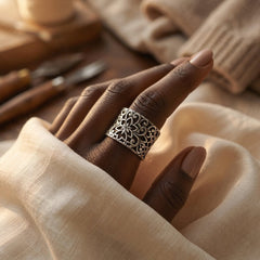 Silver Ornate Filigree Ring