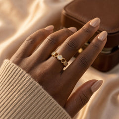 Gold Geometric Open Ring