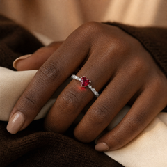 Gold Ruby Heart Ring