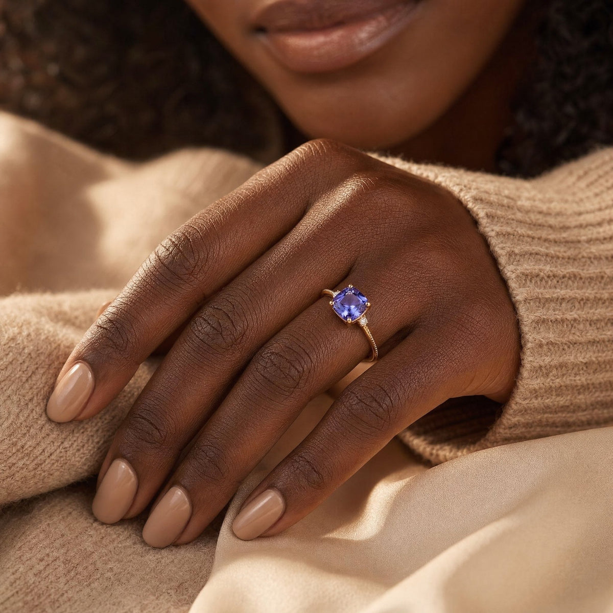 Gold Amethyst Solitaire Ring