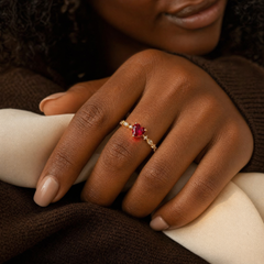 Gold Ruby Heart Ring