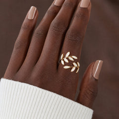 Gold Leaf Motif Ring